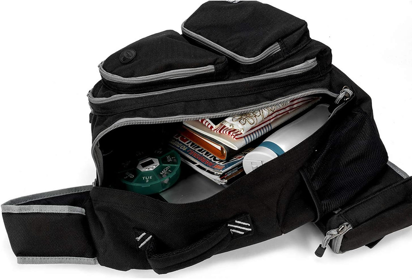 K-Cliffs Heavy Duty Sling Backpack Water-Resistant Laptop Bookbag Body Bag Bright Color Safety Reflective Stipe