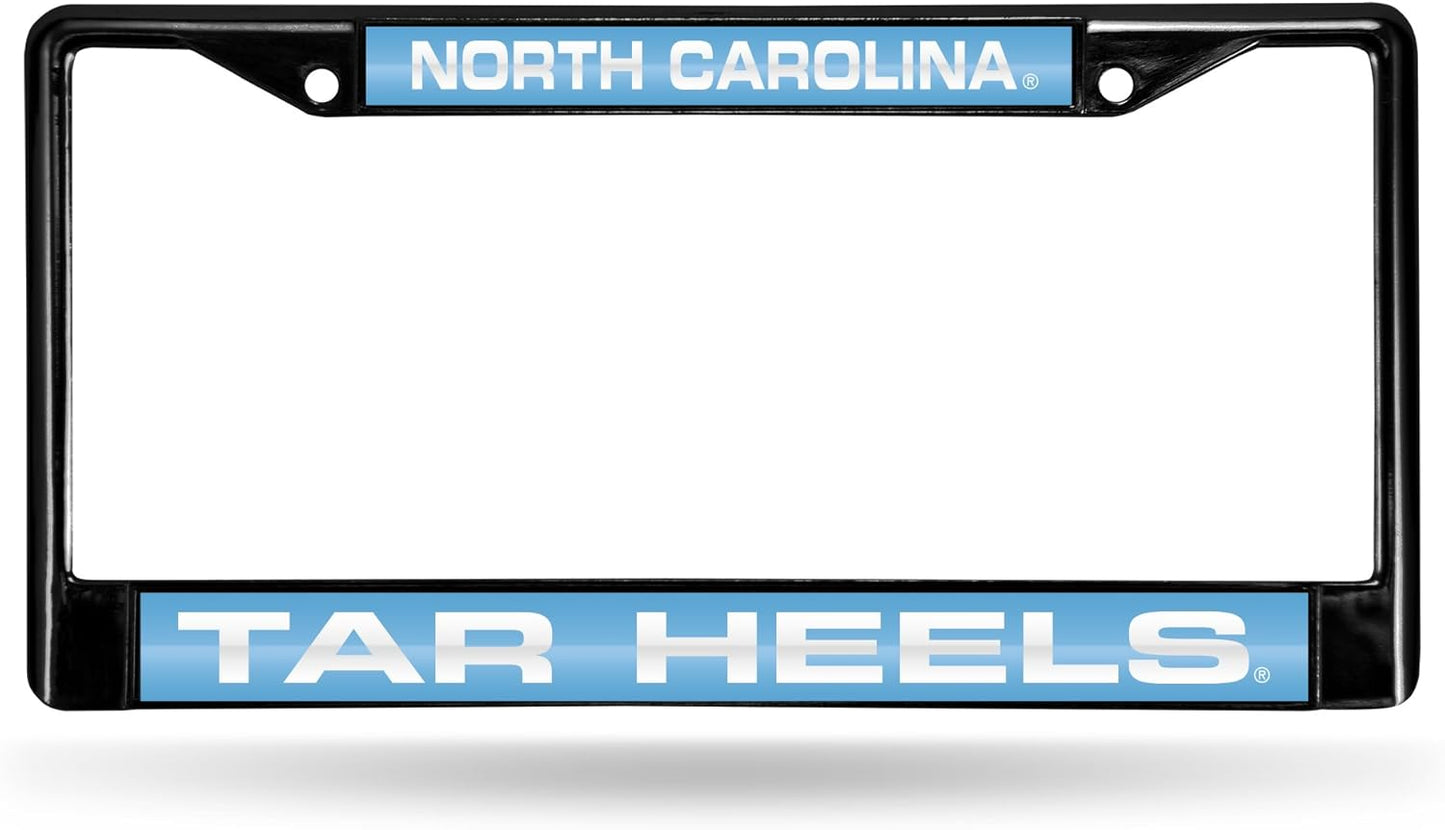 NCAA Black Laser Cut Chrome License Plate Frame for Car/Truck/SUV - 12x6" Auto Accessory