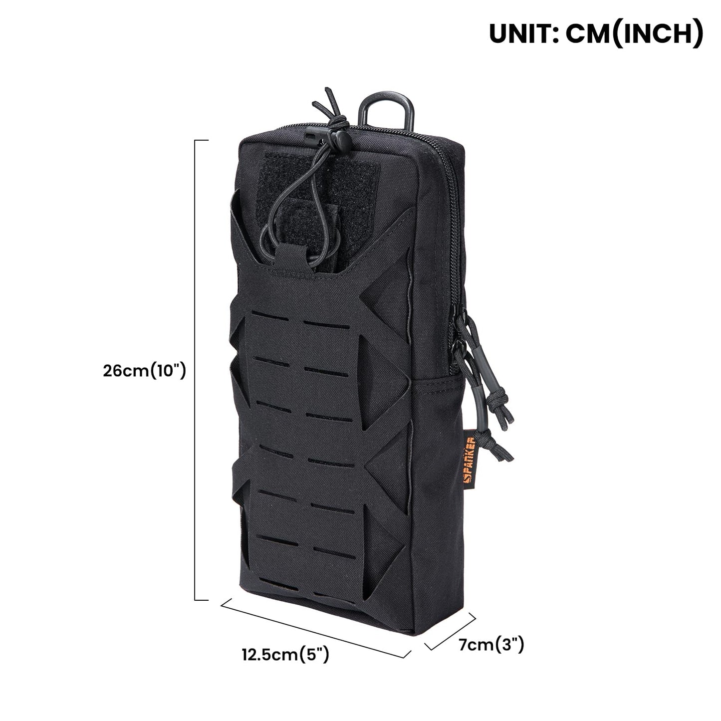 EXCELLENT ELITE SPANKER Tactical EDC Pouch Molle Utility Tool Pouches Gadget Organizer Pocket Waist Belt Bag(Black)