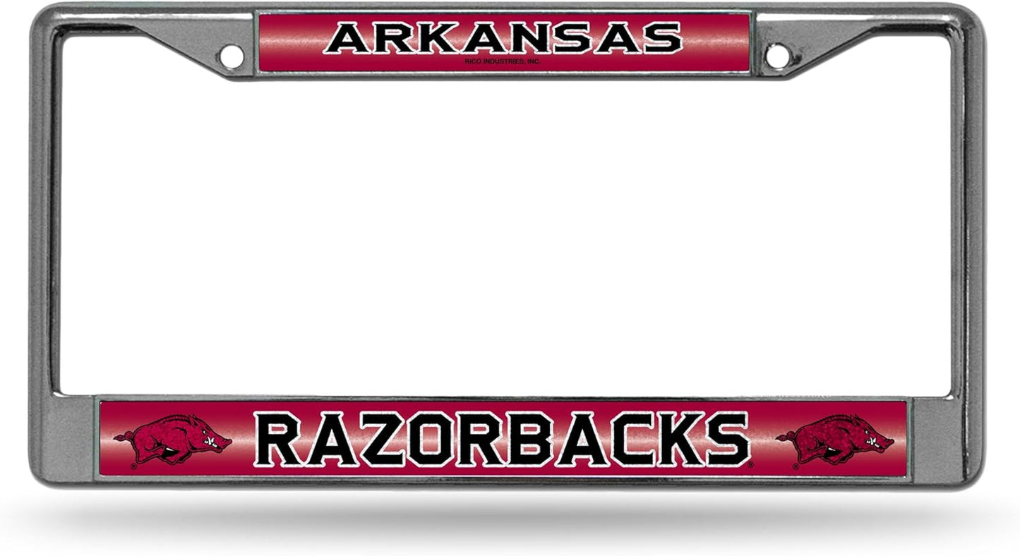 Rico Industries NCAA 12" x 6" Silver Bling Chrome Car/Truck/SUV Auto Accessory