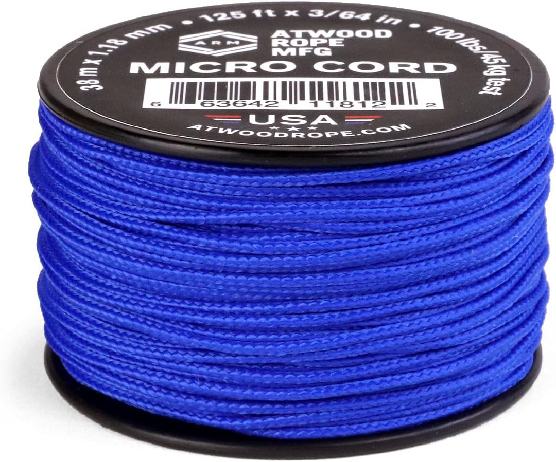 Atwood Rope MFG Micro Utility Cord 1.18mm X 125ft Reusable Spool | Tactical Nylon/Polyester Fishing Gear, Jewelry Making, Camping Accessories