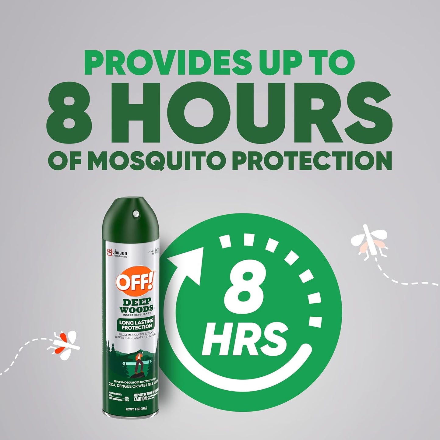 OFF! Deep Woods Insect Repellent Aerosol, Bug Spray with Long Lasting Protection from Mosquitoes and Ticks, 6 oz