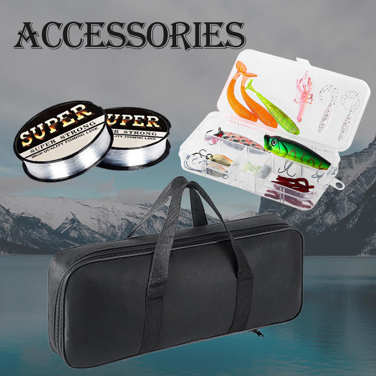 Fishing Pole Combo, 6.9ft 2Pcs Telescopic Rods Set, Collapsible Carbon Fiber Fishing Rods, 2PCS Spinning Reel Set with Carrier Bag Freshwater Fishing Rod and Reel Combos Kits(Blue and Purple)