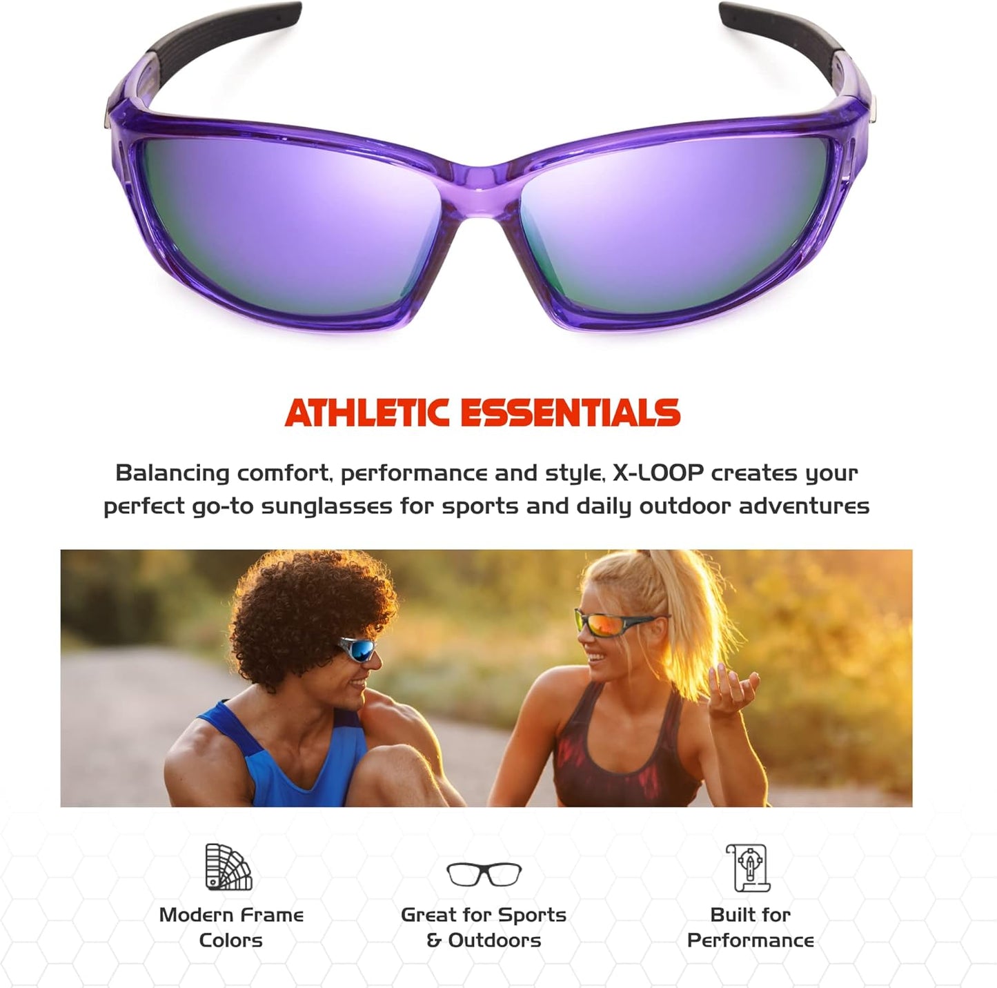 Polarized Sports Sunglasses for Men - UV400 Baseball, Running, Cycling & Golf