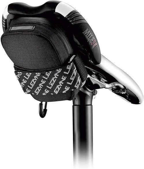 LEZYNE Road Caddy Compact Bike Saddle Bag - Lightweight Durable Nylon Cycling Under Seat Pouch with Velcro Attachment, Clamshell Opening & Reflective Accents for Road Bikes & Commuters, 0.4L Capacity