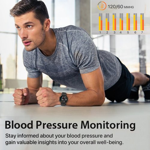 Smart Watch for Men, Running Watches for Men, Fitness Activity Tracker Watch, Dail Call 150+ Sport Modes Step Calorie Counter Pedometer Heart Rate Sleep Tracker, 1.4" Black Round