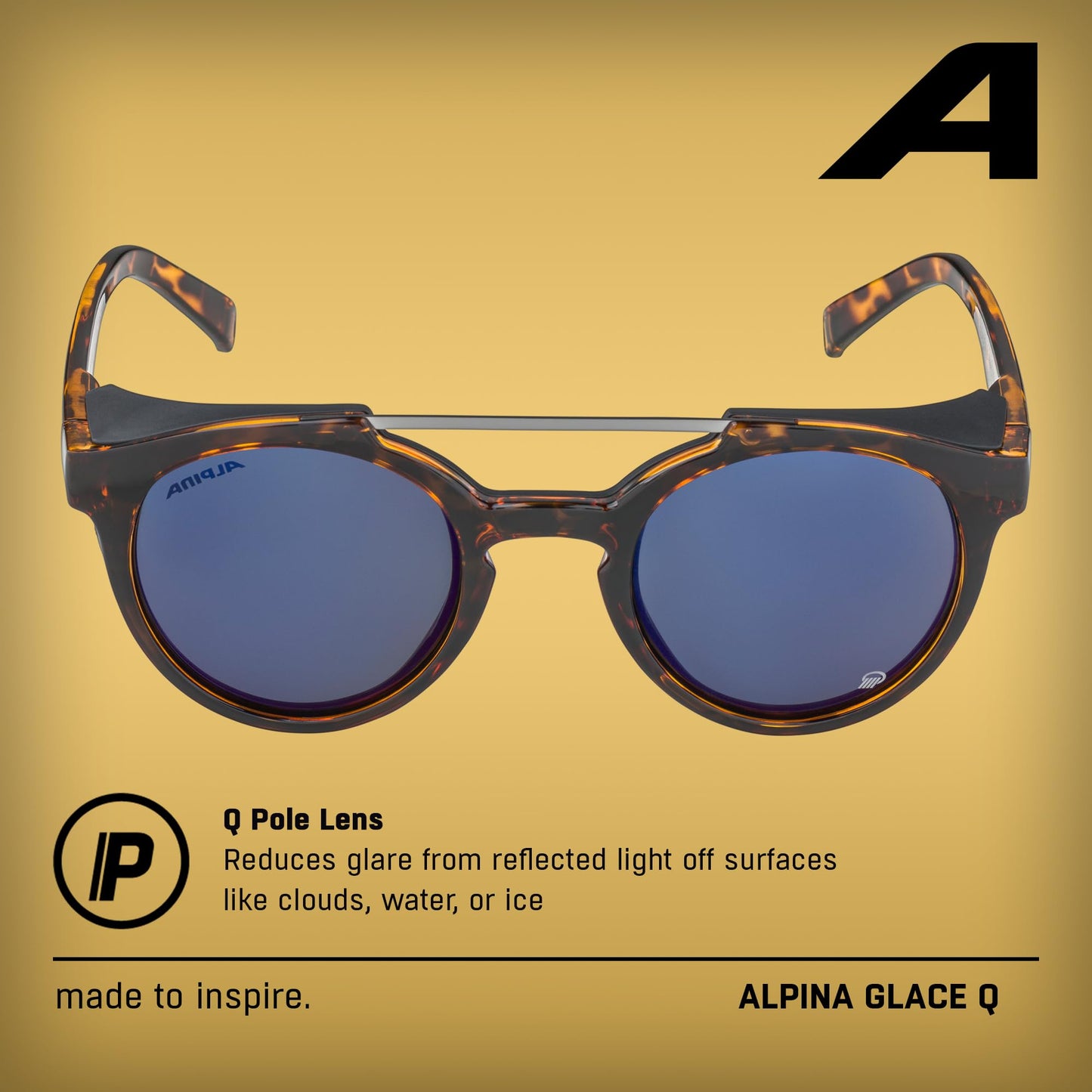 ALPINA GLACE P - Sunglasses with 100% UV Protection for Adults - Polarized, Mirrored & Shatterproof - Havana Gloss - One Size