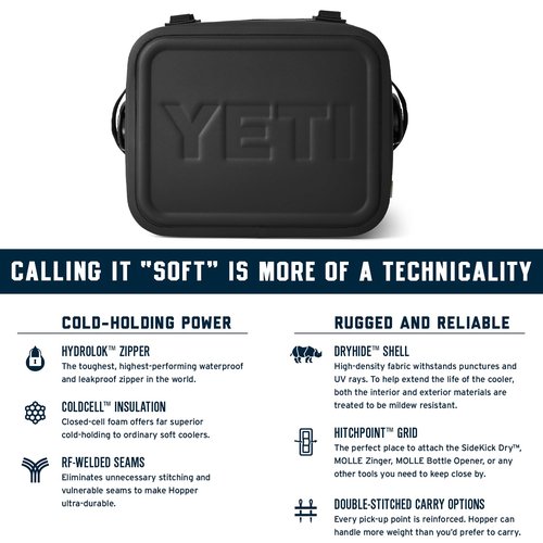 YETI Hopper Flip 12 Portable Cooler, Black