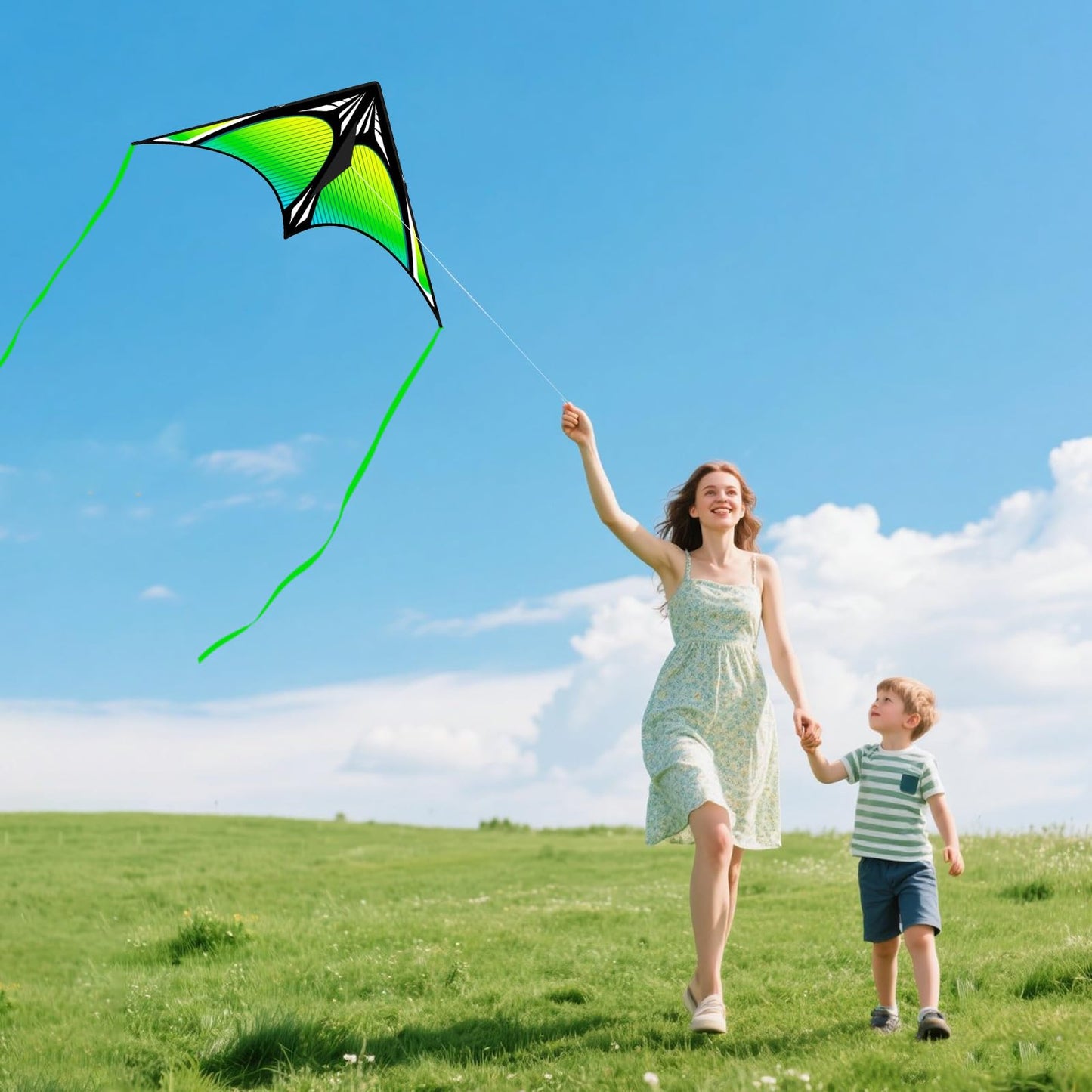 3 Pack Kite Set for Kids & Adults, Easy to Fly Kites for Beginners, Large Butterfly Delta Octopus Kite for Beach&Park&Outdoor Activities, Perfect for Family Outing(Green&Blue&Red)
