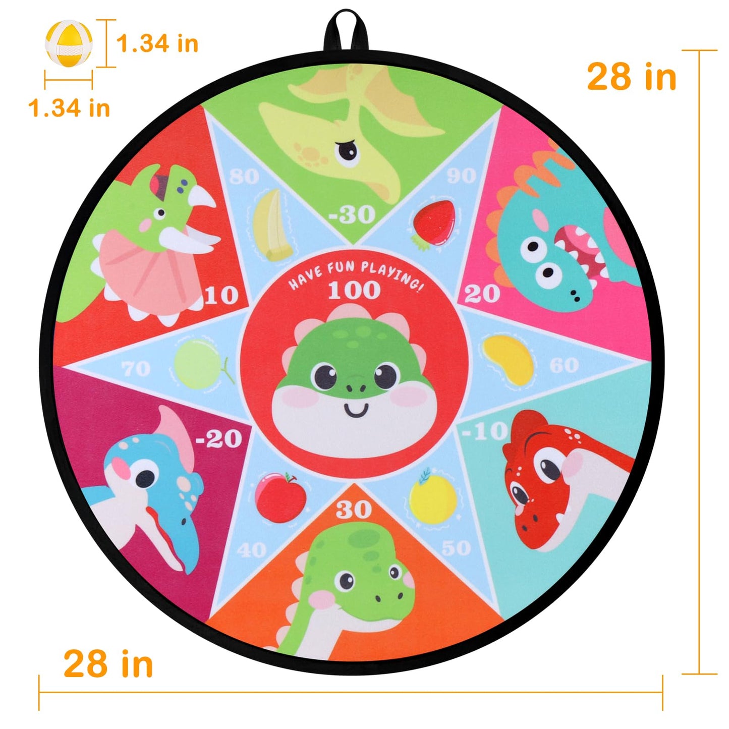 Accmor 28" Large Dart Board for Kids, Kids Dart Board with Sticky Balls, Backyard Indoor Outdoor Games Birthday Gifts for 3 4 5 6 7 8 Years Old Boys Girls