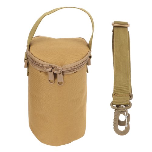 MOUMOUTEN Gas Cylinder Cover, Camping Gas Lamp Lights Handle Bags, Double Zipper Portable Propane Tank Carrying Bag, Multifunctional Pouch with Shoulder Strap, for Camping Hiking(Brown)