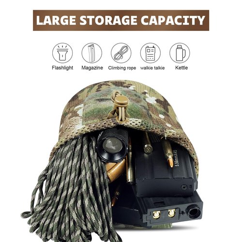 Dump Pouch Tactical Molle Mesh Pouches,Lightweight Range Compact Micro Drawstring Foraging Roll Up Foldable Recovery Ar Mag Tool Pack,EDC Drop Net Storage Belt Bag.… (MK)