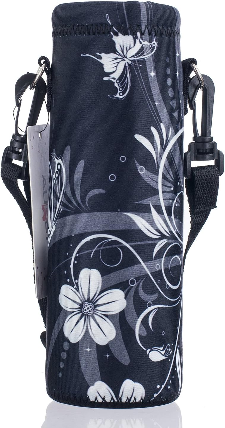 AUPET Water Bottle Carrier,Insulated Neoprene Water bottle Holder Bag Case Pouch Cover 1000ML or 750ML,Adjustable Shoulder Strap, Great for Stainless Steel and Plastic Bottles