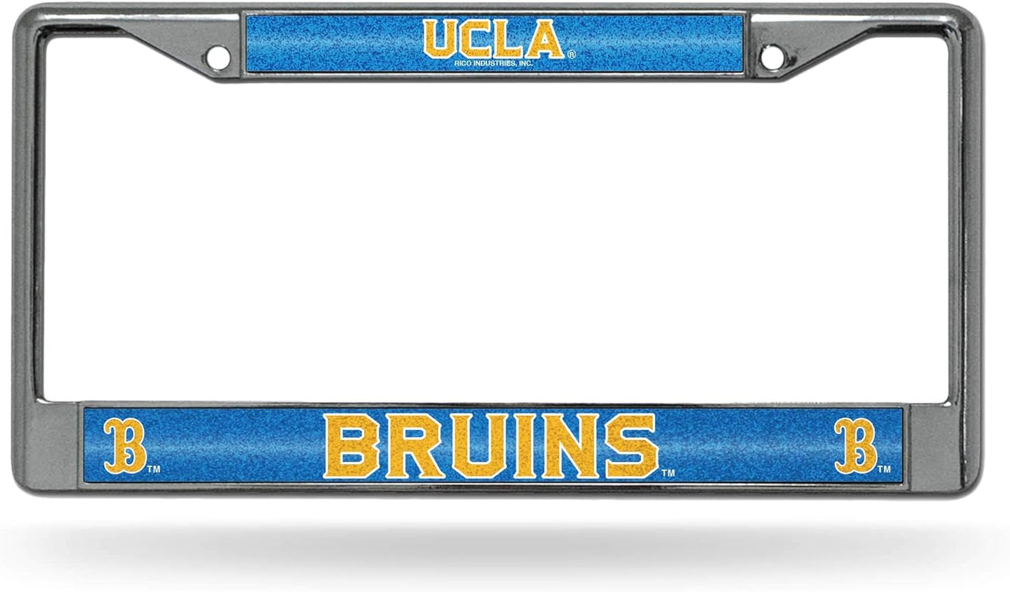 Rico Industries NCAA 12" x 6" Silver Bling Chrome Car/Truck/SUV Auto Accessory