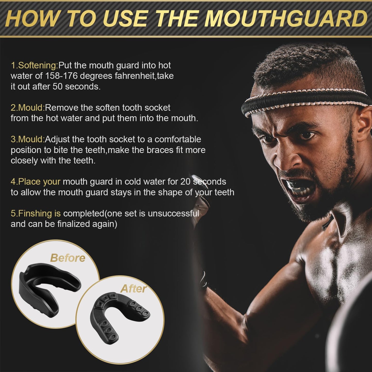 BBTO 6 Pack Kids Youth Mouth Guard for Football Sports, Boys Girls Mouthguard with Case, Soft Mouth Guard for Hockey Boxing Basketball, Ages 4+
