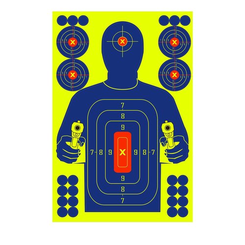 Ultimate Pistol Target - 12x18 Inches Pack of 25 | Indoor/Outdoor | Self-Adhesive Firearms & Calibers Targets for Shooting Range