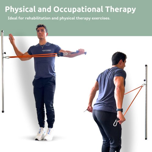 TAME Extra Length Adjustable Band Station, Resistance Band Wall Anchor for Resistance Band Exercises, Physical Therapy, Occupational Therapy, Warmups, and Athletic Training