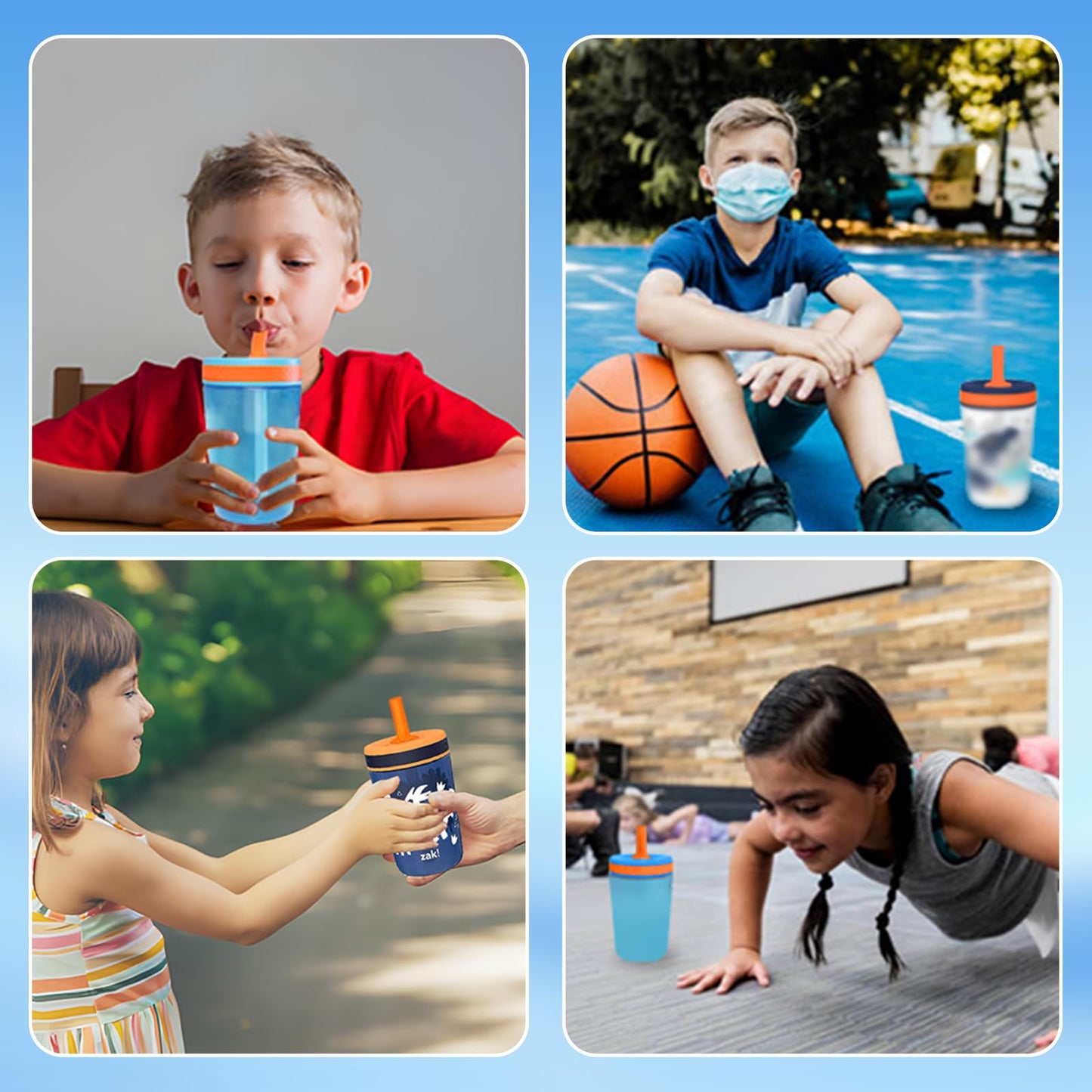 2pcs Bite Valve Compatible with Zak Designs Kelso 15 oz Water Bottle,Replacement Orange Bite Valve,Silicone material,BPA-Free and Durable