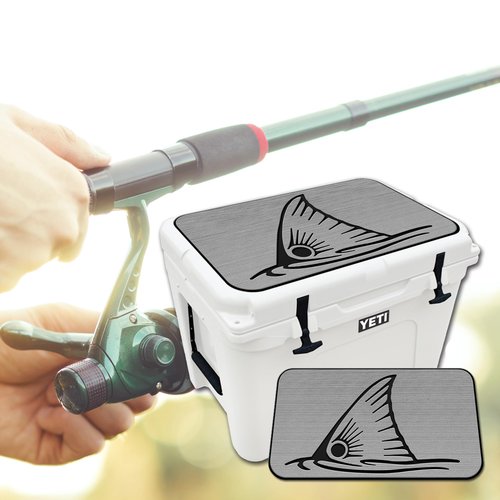 USATuff SeaDek EVA Mat Cooler Pad fits YETI 65 Tundra | Peel & Stick Application | Non Slip Comfort Accessories - Top Fin Redfish Tail (StormGray-Black)