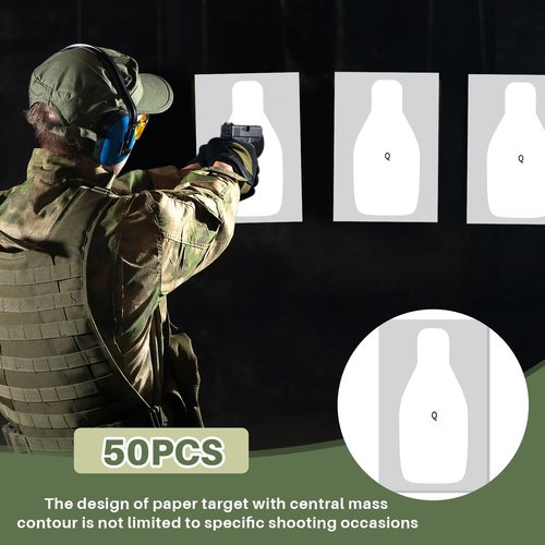 Leyndo Paper Shooting Targets Large Paper Rifle Targets Center Mass Silhouette for Range Shooting Training Qualification for Gun Pistol Rifle Practice (50 Pcs)