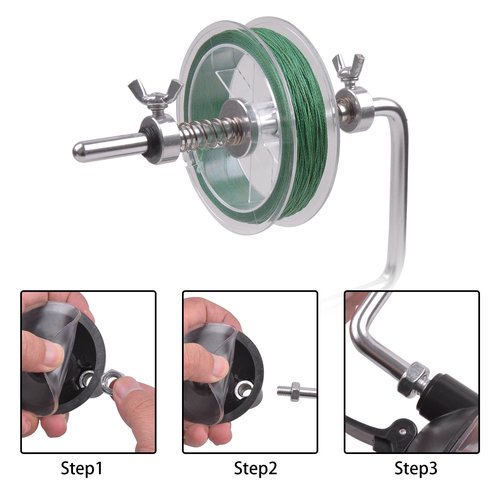 VATEICO Light-Weight Fishing Line Spooler Portable Fishing Line Winder with Clamp Adjustable Spinning Reel Spool Spooling Station System Machine Fishing Accessories Suction Cup