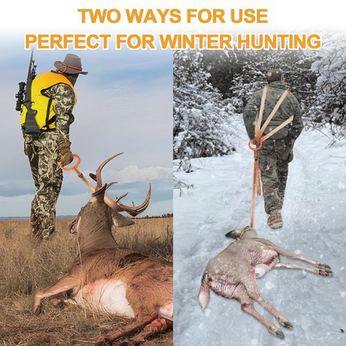 Hunthor Deer Drag Harness with Wider High Strength Handle, 1100lbs Rope for Deer Hunting, Easy to Use Hunting Accessories for Big and Small Game
