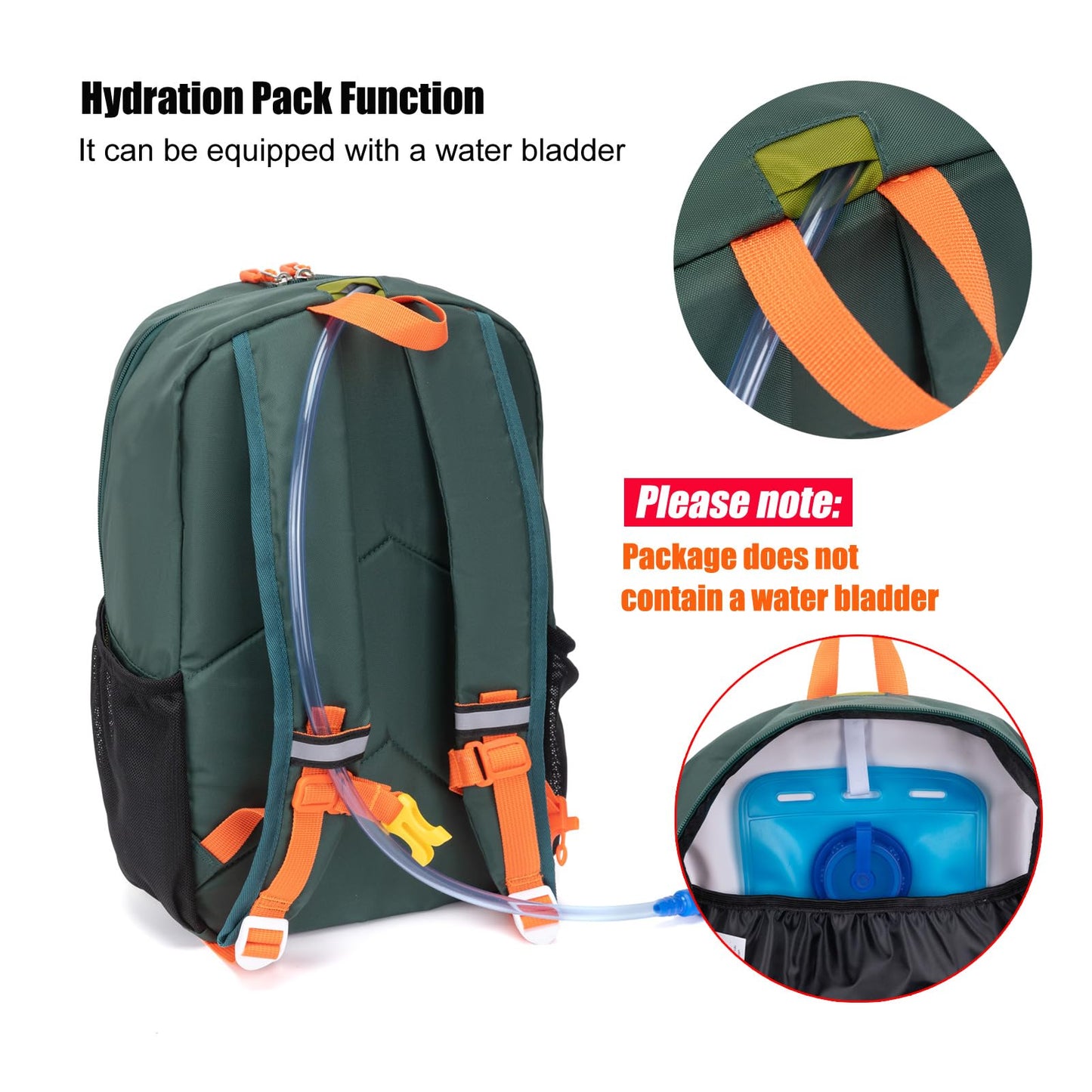 IVYGREEN Little Kids Hiking Backpack, Travel Backpack for Boys or Girls, Ideal for a Day Outdoor Adventures (Armygreen, Kids - Medium)