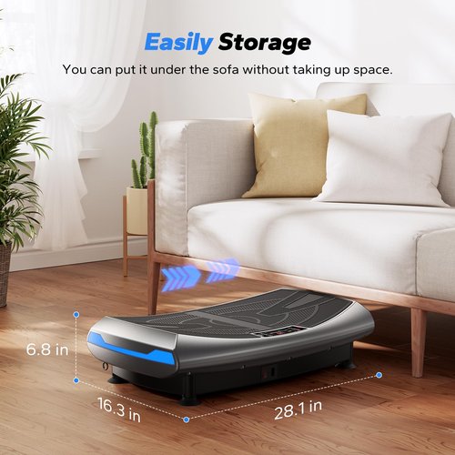 MERACH 4D Vibration Plate Exercise Machine, 7-in-1 Vibration Plate with Glide, Swing & Massage, Vibrating Plates with Whole Body Workout Sculpting Platform for Home Fitness for Women Men (Grey)