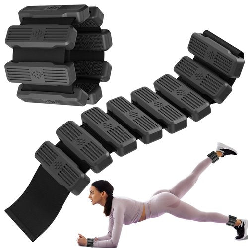 Pilates Wrist & Ankle Weights for Women, Wearable Wrist & Leg Weights Set of 2(1Lbs Each) Adjustable Ankle Weights for Walking, Yoga, Dance, Pilates, Pool Exercises and Gym(Black)
