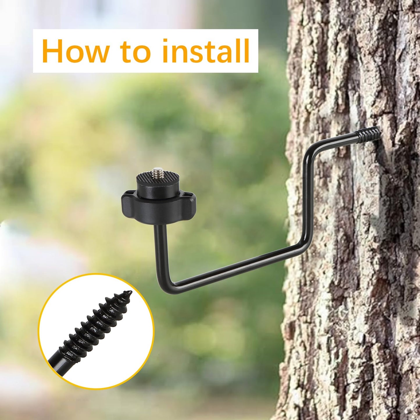 Aifiuroo 3 Pack Trail Camera Mount, 360 Swivel Adjustable Durable Steel Construction Camera Tree Mount Screw in Holder for Hunting, Excellent Material and Easy to Install