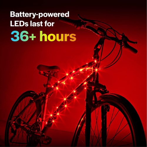 CosmicBrightz LED Bike Frame Rope Light - 6.5ft Battery-Powered String with On/Off Switch - Ultra Bright & Fun for Kids, Teens, & Adults