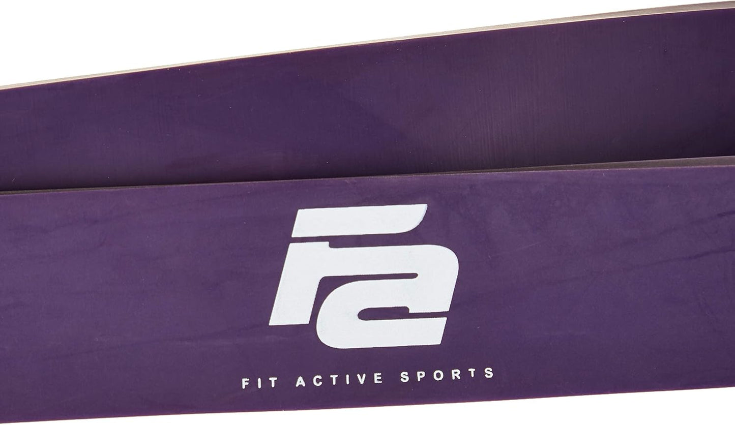 Fit Active Sports Resistance Workout Exercise Bands for Home, Gym, Stretching, Strength Training, Weightlifting, Pull Up Assist - Indoor and Outdoor Use