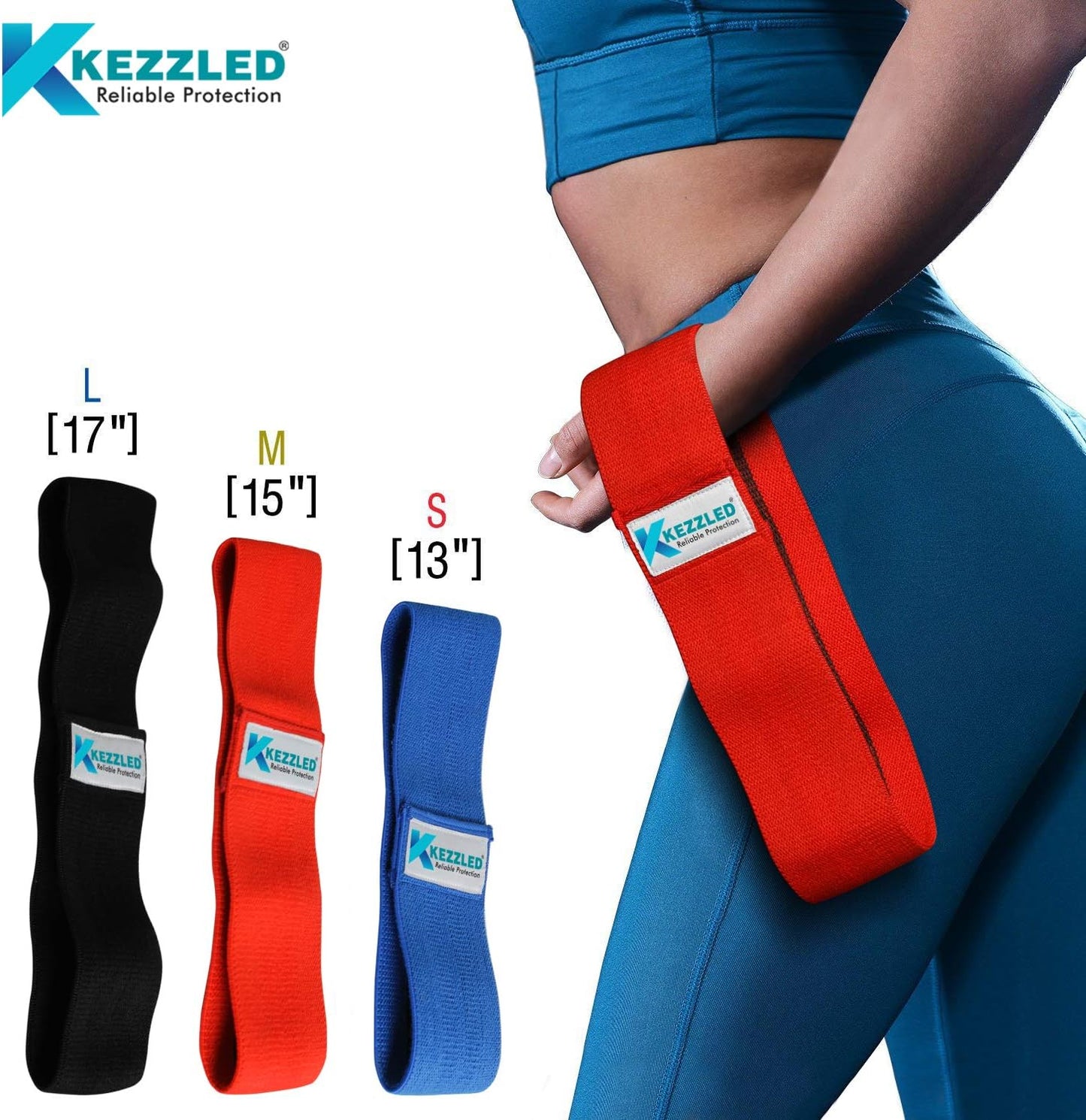 Resistance Workout Hip/Booty Exercise Bands - Set of 3 Bands by Kezzled®