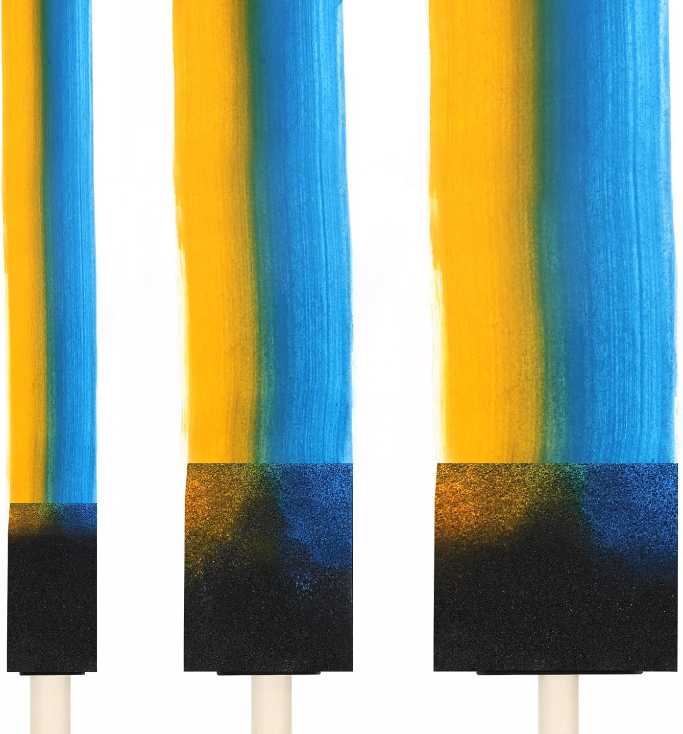 24 Pcs Foam Paint Brushes, Wood Handle Sponge Brushes for Painting, Staining, Varnishes, and DIY Craft Projects (1'', 2'' and 3'')