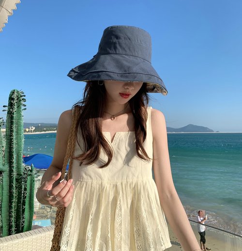 HUAMULAN Women Wide Brim Summer Sun Hat Wired Edge Floral Beach Bucket Fishing Hats Reversible Foldable Travel UV Protection