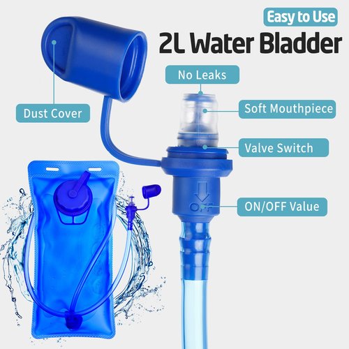 Cunno 2 Pieces Insulated Hydration Backpack Water Backpack Hiking Backpack with 2L Water Bladder Cycling Water Pack for Men Women Running Hiking Cycling Camping Climbing, 2 Colors
