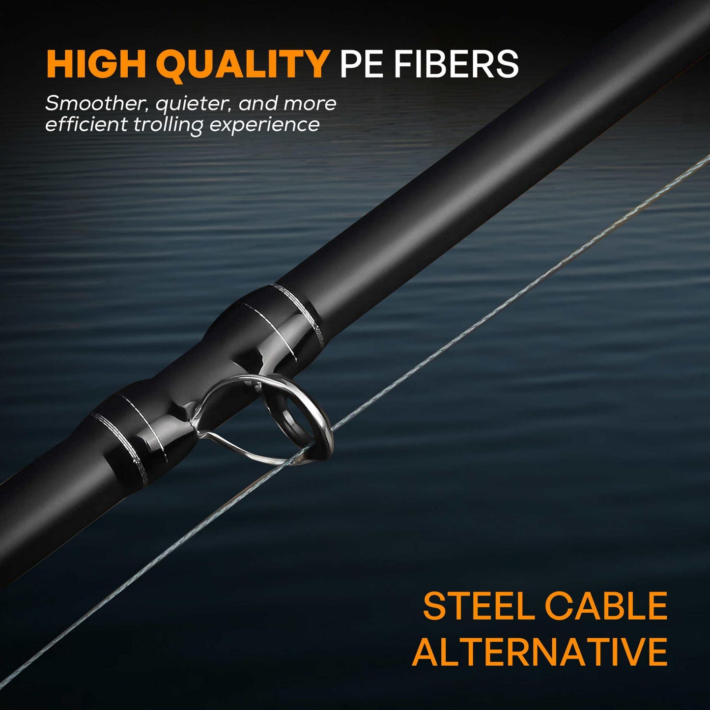 FINS Downrigger Braid - USA Made - Rust-Free Deep Sea Fishing Line, Reduces Blow-Back, No Kink High-Performance Braided Cable Alternative, 200 lb - 100 Yds