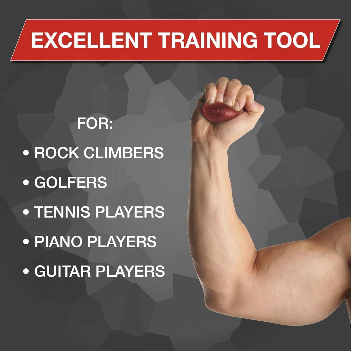 THERABAND Hand Exerciser, Ball For Hand, Wrist, Finger, Forearm, Grip Strengthening & Therapy, Squeeze Ball to Increase Hand Flexibility & Relieve Joint Pain, X-Large Red, Soft, Beginner