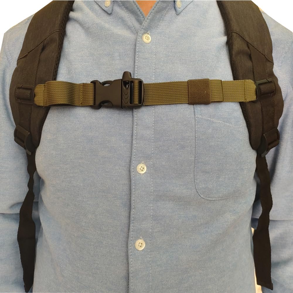 HDHYK Adjustable Backpack Chest Strap Nylon 1 Inch Webbing，Sternum Straps for Backpack(Army Green)