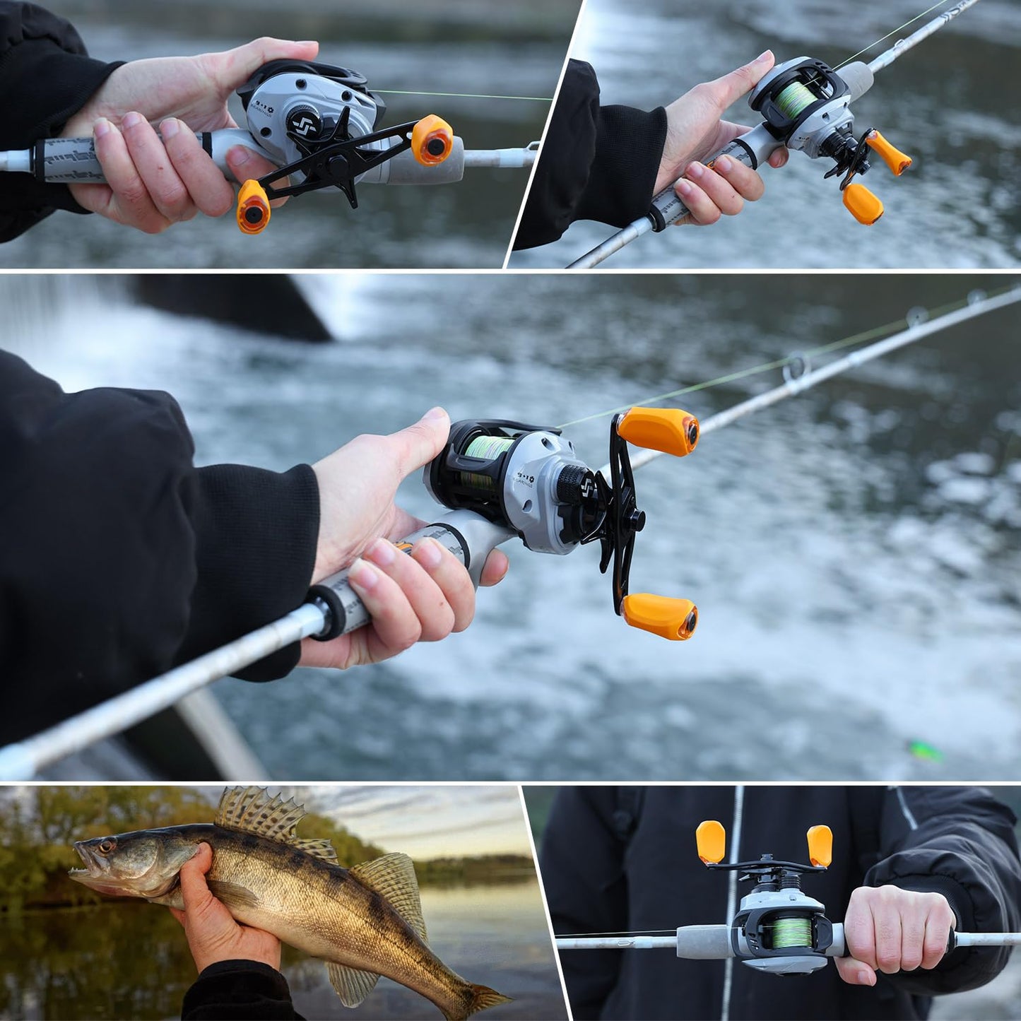 Sougayilang Spinning& Casting Fishing Rod Combos with Graphite 2Pc Blanks Fishing Reel for Bass Fishing (Casting with Right Handed, 6'0" Medium- Fast- 2piece)