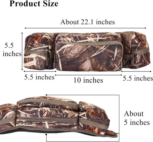 Camo Hunting Fanny Pack Military Waist Bag Hip Belt Bumbag Pouch for Hiking Climbing Outdoor
