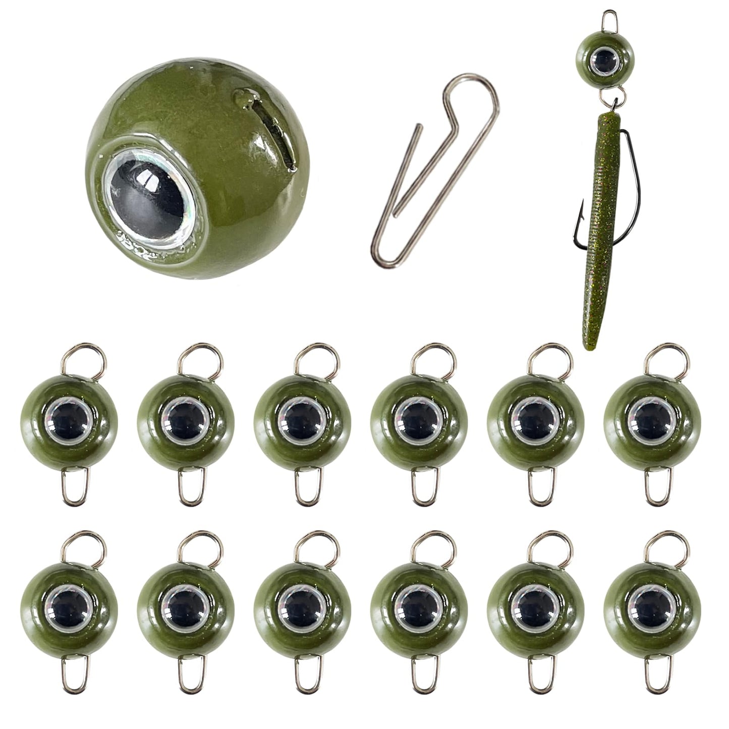 Fish Corner Cheburashka Weights Fishing Sinkers,3D Large Fish Eye Fishing Weights for Texas Rig 1/8oz