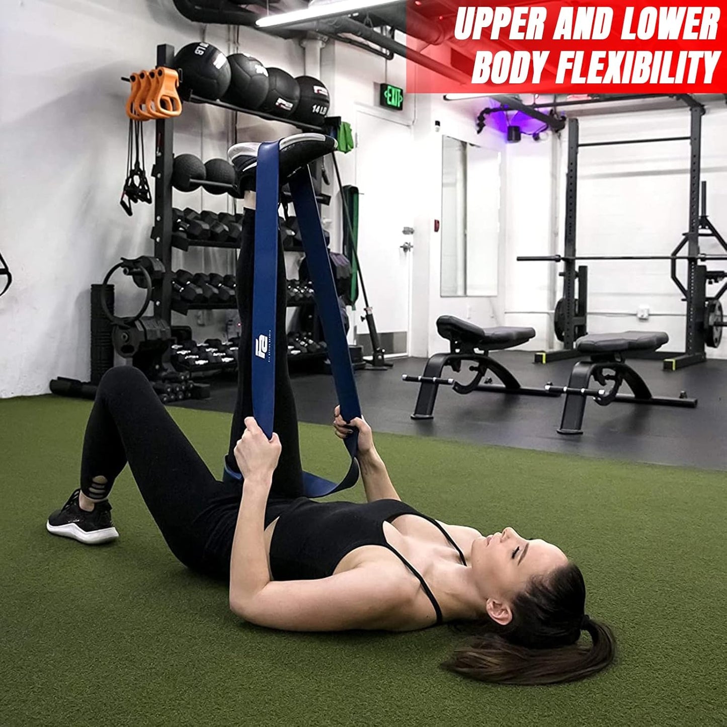 Fit Active Sports Resistance Workout Exercise Bands for Home, Gym, Stretching, Strength Training, Weightlifting, Pull Up Assist - Indoor and Outdoor Use