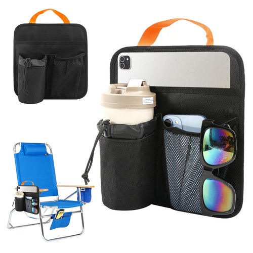 EHRGK Beach Chair Cup Holder,Beach Cup Holders,Camping Chair Side Organizer Armrest Storage Bag Side Pocket Bag,Hanging Chair Attachment Camping Beach Accessories for Phone Water Bottle Sunglasses