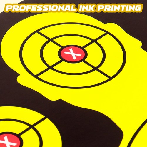 Highwild Shooting Range Silhouette Paper Target - 12X18 Inches - Suitable for Handguns, Rifles, Airguns, BB Guns (50 Pack, Black & Yellow)