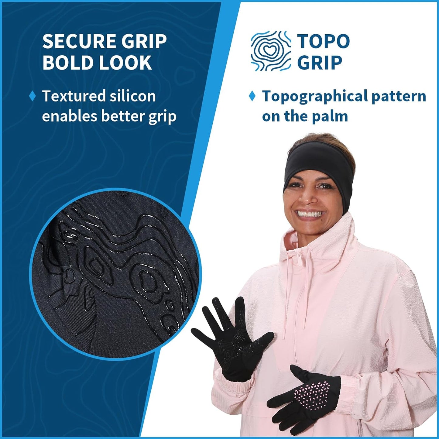 TrailHeads Lightweight Running Gloves for Women – Moisture Wicking & Touchscreen Women’s Gloves with Anti-Slip Grip – Ideal for Cool Weather Workouts & Outdoor Activities