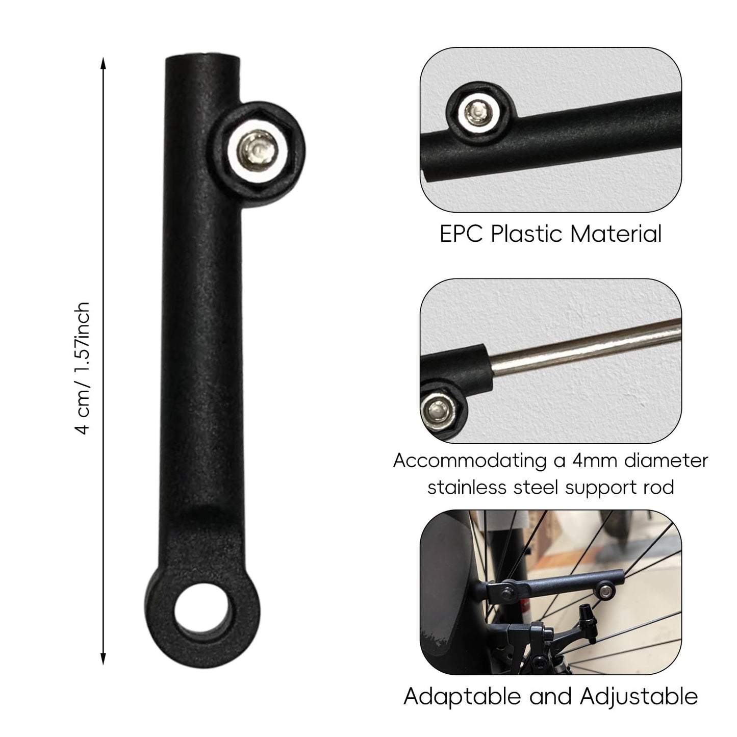 AGLOO 12pcs Bike Fenders Support Extension Sleeve for 20/24/26inches Fenders - Installation Rack Accessories for Bicycle Mud Guard Connecting Stem Rod