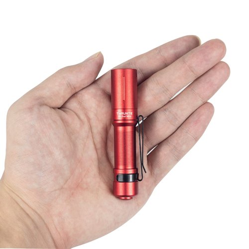 ThruNite EDC Flashlight Archer Mini, 405 Lumens Tail Switch LED Flashlight, USB C Rechargeable Little Pocket Penlight for Camping, Outdoor, and Emergency - Red Cool White