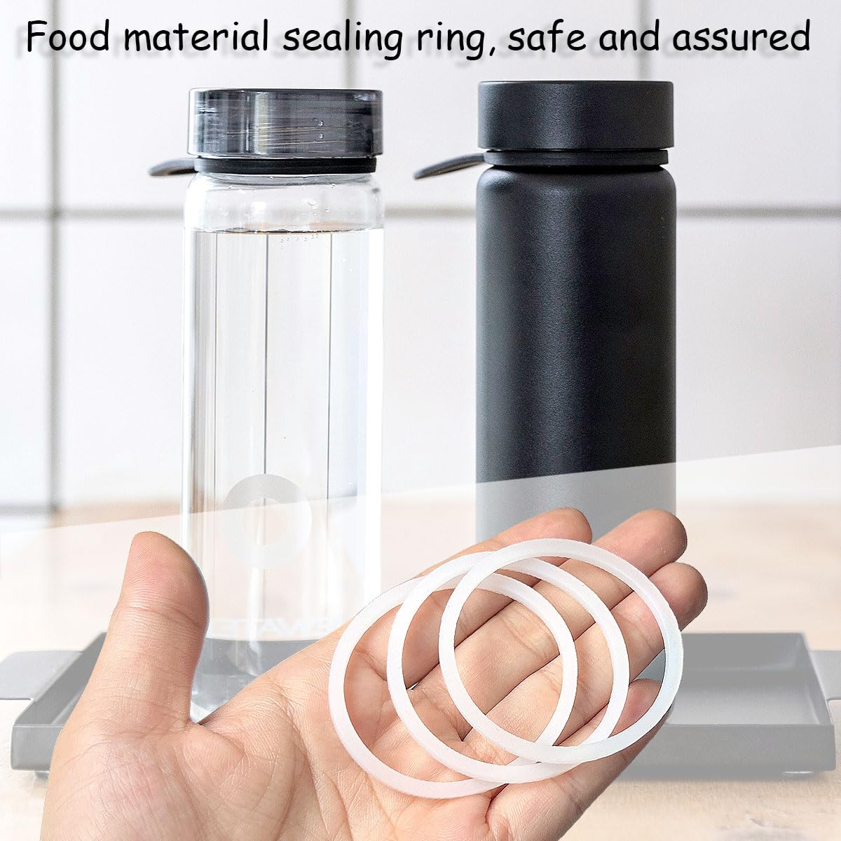 6 Pcs Water Bottle Gasket Replacement for Hydro Flask Wide Mouth Flip Lid, Silicone Water Bottle O Rings, Gasket Seals,Compatible with, Hydroflask Replacement Gasket,2 Inch with Tweezers