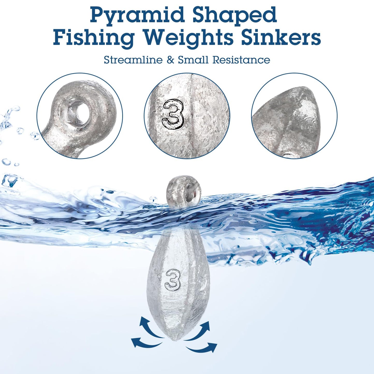 Glimin 36 Pcs Bank Sinkers Fishing Weights Sinkers Weights for Surf Ocean Saltwater Freshwater Surf Bass Catfishing Fishing Casting Gear Tackle(3 oz)